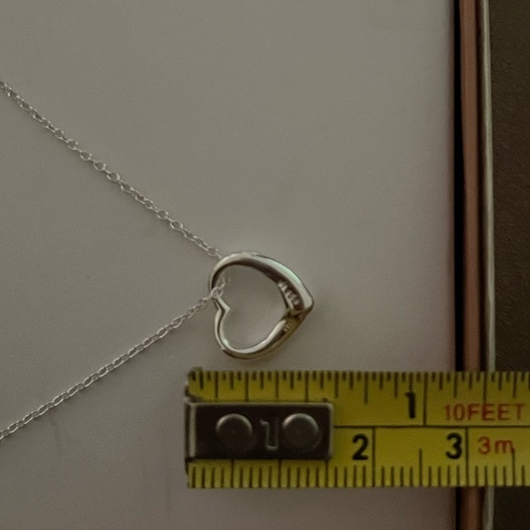 NWB Sparkle & Shine Sterling Silver 925 Open Heart Pendant Necklace - Picture 7 of 7